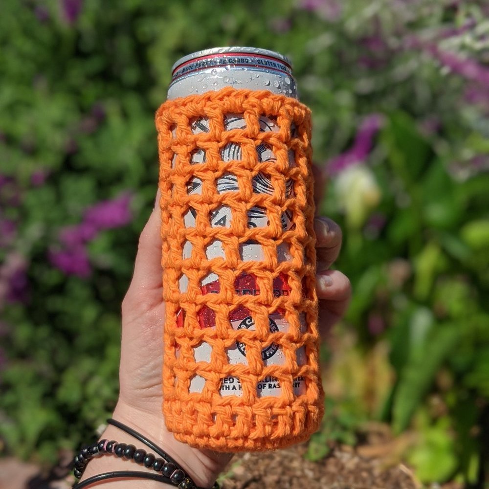 Orange White Claw Koozie